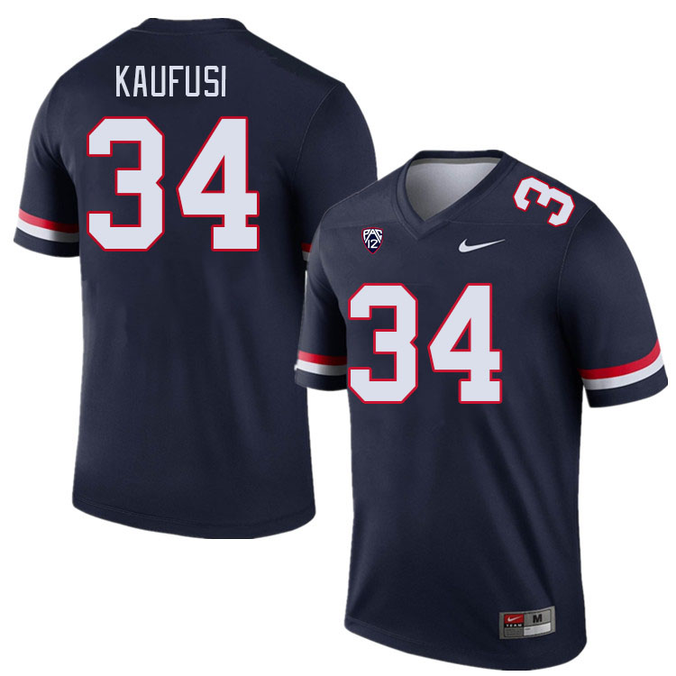Men #34 Ammon Kaufusi Arizona Wildcats College Football Jerseys Stitched-Navy